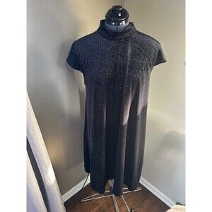 Chelsea & Theodore Black Glitter Mini Dress - size XL